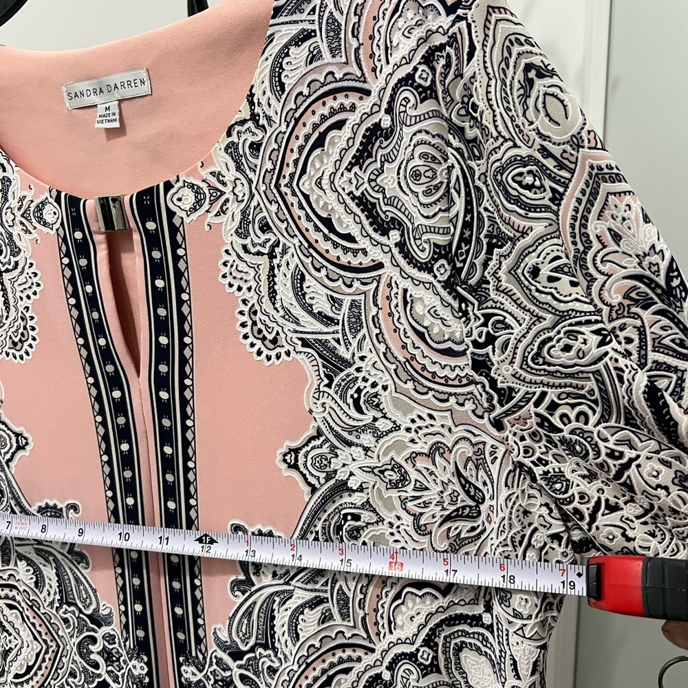 Sandra Darren Pink and Black Patterned Dress - Picture 5 of 10